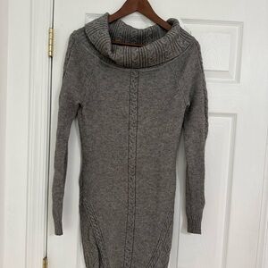 Bebe Gray Cowl Neck Sweater with Textured Knit